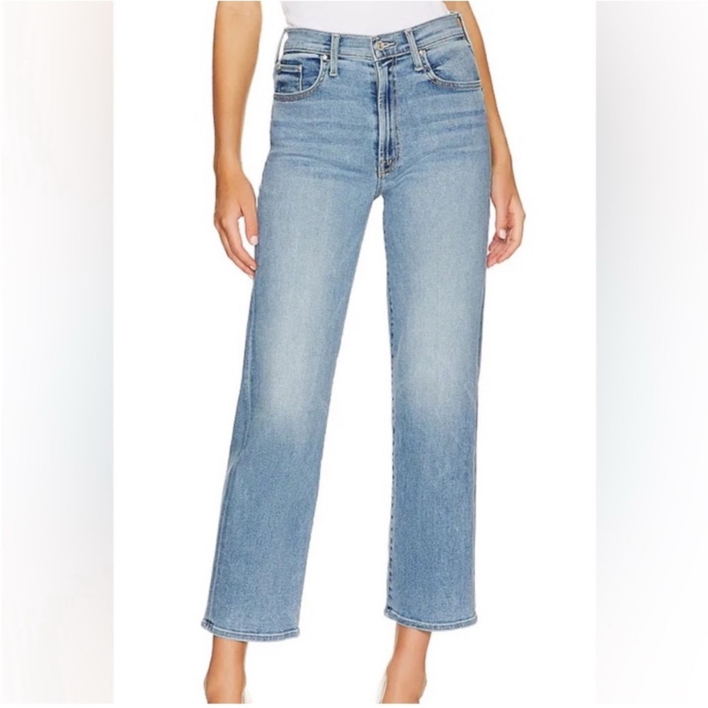 MOTHER Jeans The Rambler Zip High Rise Ankle Straight Jean in County Line